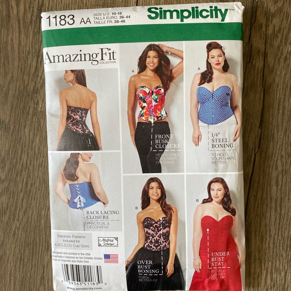 Simplicity Corset Pattern size 10-18